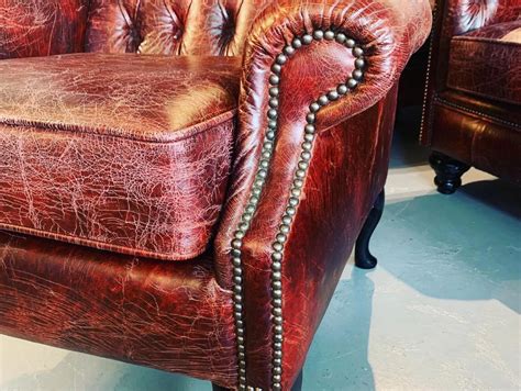 Pair sherrill queen anne mahogany wing back easy chairs. Queen Anne button back wingback armchair in distressed ...