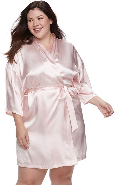 Plus Size Apt 9 Satin Wrap Robe Silk Chemise Lace Robe Satin Robe