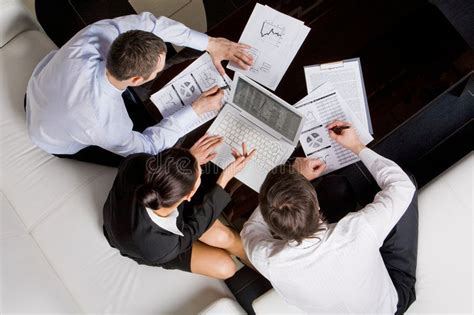 Brainstorming Above View Of Business Workteam Thinking About New
