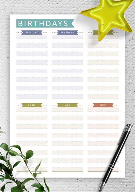 Free Birthday Calendar Printable Customizable Many Designs 14 Free