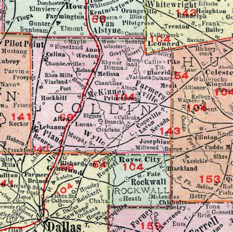 Collin County Texas 1911 Map Rand Mcnally Mckinney Plano
