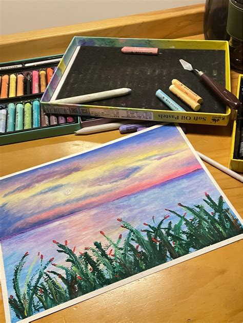 Lakeside Soft Oil Pastel Painting Hobbies And Toys Stationery And Craft