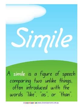 What is the difference between simile and metaphor? Simile by Clever Classroom | Teachers Pay Teachers