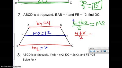 Trapezoid Midsegment Theorem Youtube