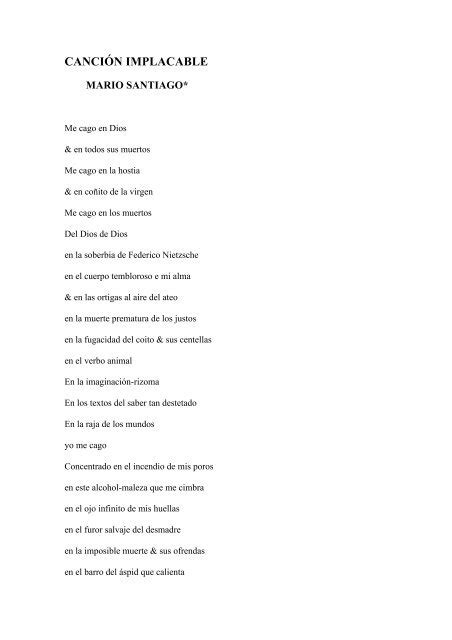 Caidal 1 Errancia 3 Poemas De Mario Santiago Canciâ ¡n