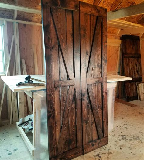 Interior Double Barn Door Package Double Doors Sliding Wooden Door