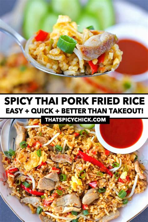 Spicy Thai Pork Fried Rice 30 Minute One Wok Wonder That Spicy Chick