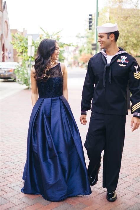 A Navy Ballgown With Pockets Is Perfect To Wear To A Military Ball