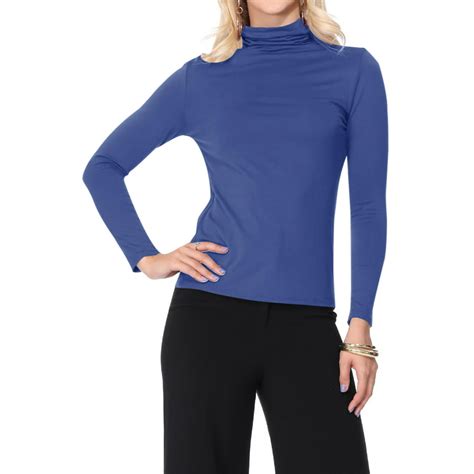 Moa Collection Womens Lightweight Soft Long Sleeve Solid Mock Neck