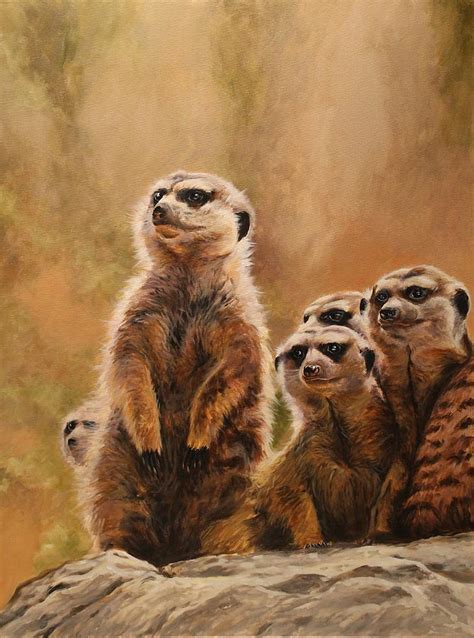Meerkat I Painting By Jim Grady Fine Art America