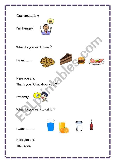 Hungry And Thirsty Esl Worksheet By Solangepmb