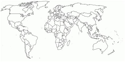 Free Printable World Map Coloring Pages Everfreecoloring Com