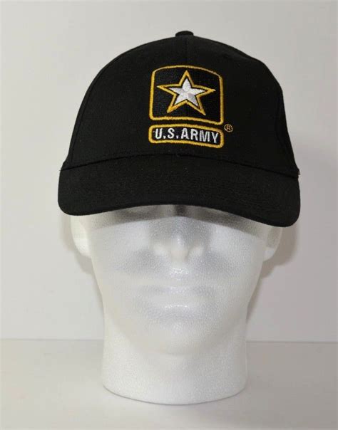 Us Army Star Logo Military Embroidered Adjustable Black