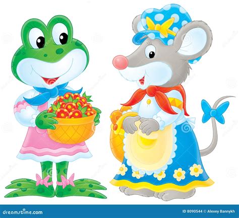 Frog And Mouse Stock Illustration Illustration Of Dress 8090544