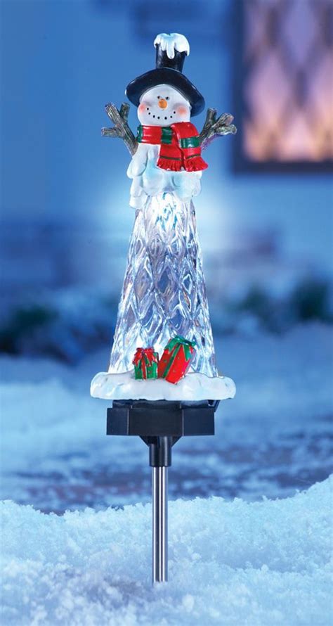 Oxyled outdoor christmas light is experimentally suitable for both outdoor and indoor decorations but specifically built to withstand outdoor limitations. Outdoor Solar Powered Snowman Garden Stake Ice Icicle Yard ...