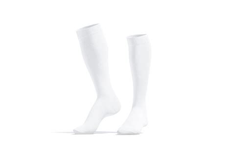 Download Blank White Pair Soccer Socks Toe Mockup Halfturned View ...