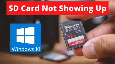 Sd Card Not Showing Up Or Working In Windows 10 Youtube