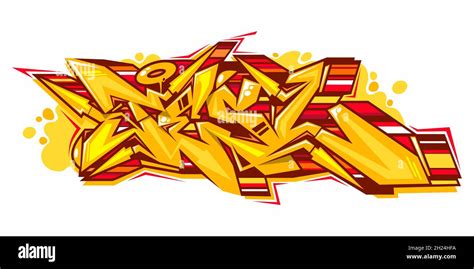 Yellow Abstract Urban Graffiti Street Art Word Tesl Lettering Vector