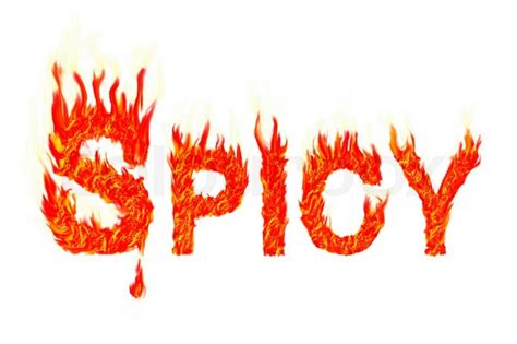 Spicy Fire Text On White Background Stock Photo Colourbox