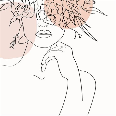 Female Face Line Art Woman Line Drawing One Line Aesthetic Etsy My