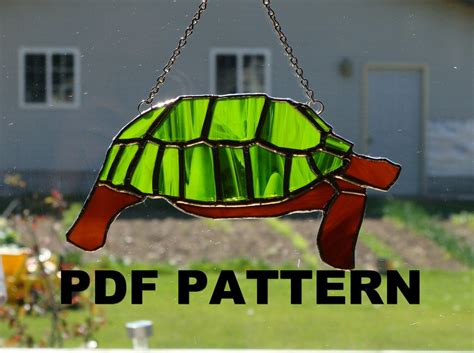 Turtle Stained Glass Pattern Pdf Etsy