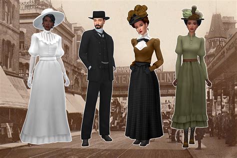Mmcc And Lookbooks Decades Lookbook The 1900 S Sims 4 Dresses Sims 4 Cc