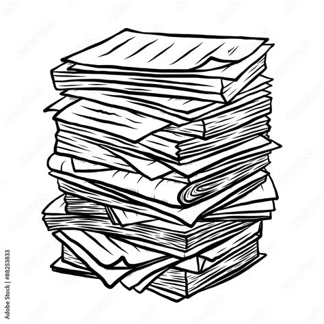 Pile Of Used Papers Stock Vector Adobe Stock
