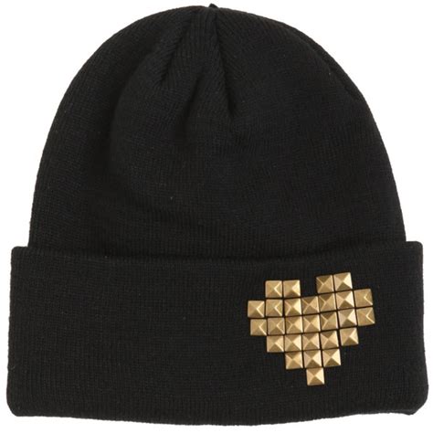 Heart Studded Beanie Hot Topic Polyvore