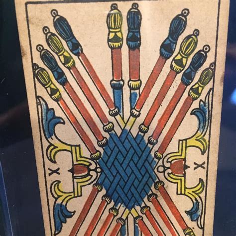 ‘10 Of Wands” Original Antique Hand Painted Tarot Card 1890s Deviant