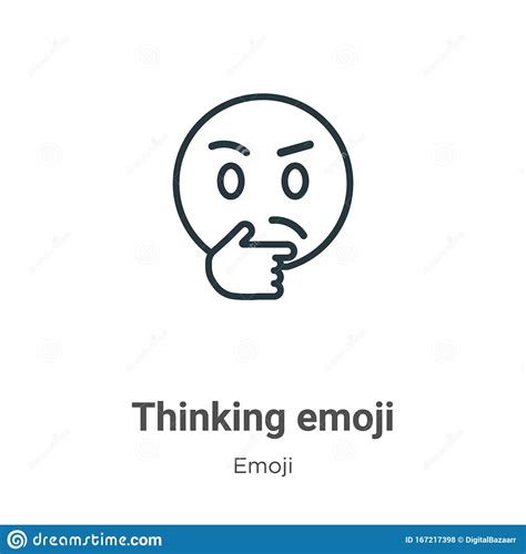 Thinking Emoji Black White Finger Stock Illustrations 7 Thinking