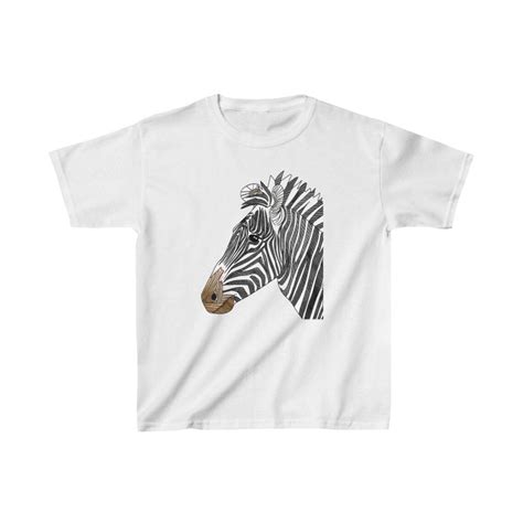 Tee Shirt Zebra Kids Heavy Cotton Etsy