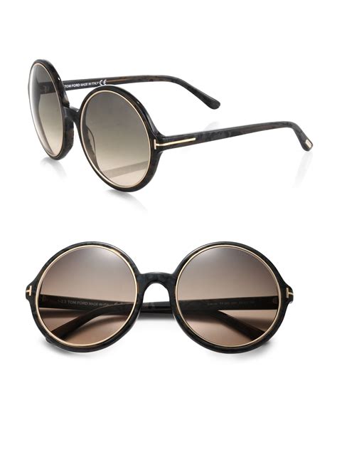 Lyst Tom Ford Carrie 59mm Round Sunglasses In Black
