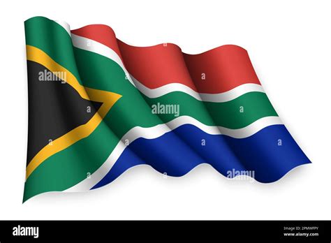 Realistic Waving Flag Of South Africa Stock Vector Image And Art Alamy