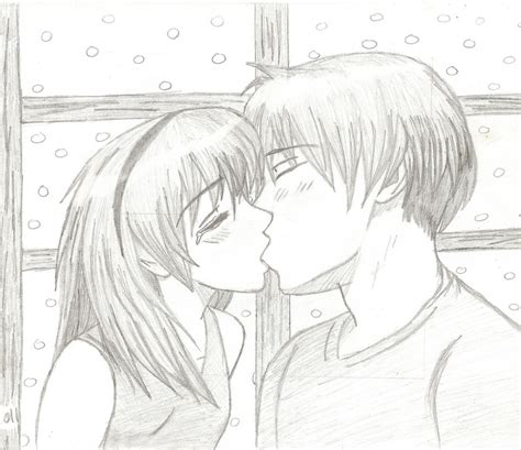 Boy And Girl Anime Kissing Sketch By Mogwai96 On Deviantart