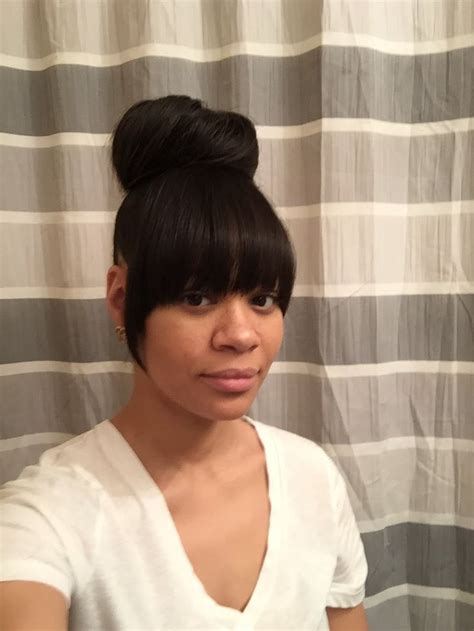 Faux Bang With Bun Hair Extensions Added For Bangs And Fuller Bun
