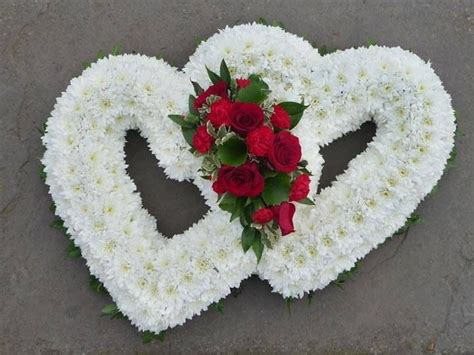 Double Open Heart 5500 Funeral Flowers Funeral Flower Arrangements