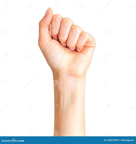 Woman Clenched Fist Concept Of Unity Fight Or Cooperation Stock Photo