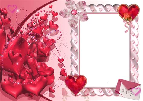 I Love You Heart Transparent Frame Pink Marcos Para Fotos Marcos