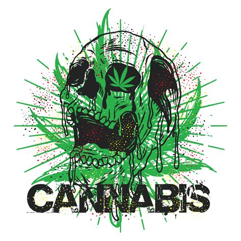 Vintage Skull Cannabis Weed T Shirt Vector 6248056 Vector Art At Vecteezy
