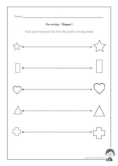 They go from straight lines, to wavy, to zigzag and finally at the end of the year they might progress to loops and such. The Learning Site: Pre-writing Worksheets - Shapes | Pre ...
