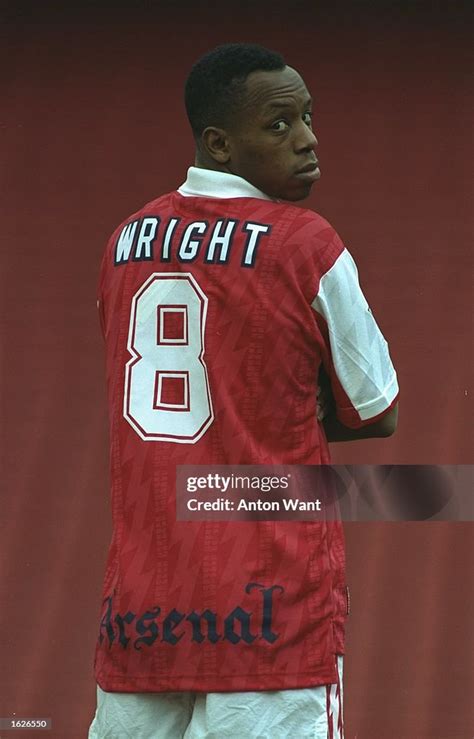 Portrait Of Ian Wright Of Arsenal Wearing The New Arsenal Kit At