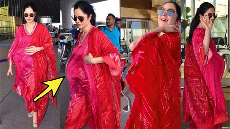 Pregnant Katrina Kaif Flaunting Her Baby Bump In Red Dress YouTube