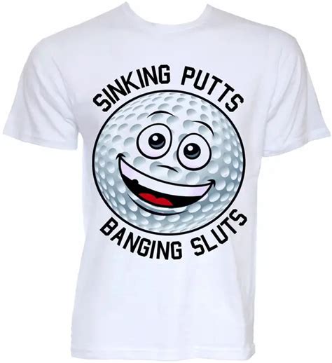 mens funny cool novelty golfer ball slogan joke rude golfing t shirts ts shirts white o neck
