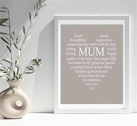 Mother Of The Bride Groom Personalised Print By Tillybob And Me