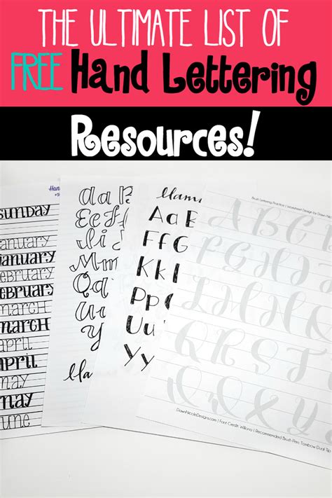 Click on the photo below to grab your free downloadable worksheets! The Ultimate List of Free Hand Lettering Resources ...