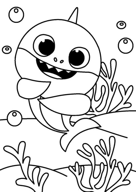 Baby Shark Adorable Coloring Page Free Printable Coloring Pages For Kids