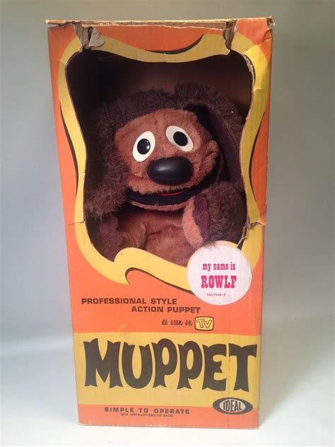 Rare Original 1965 Rowlf The Dog Muppet Puppet With Box By Ideal Toy