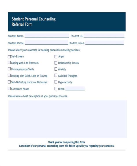 Free 37 Counseling Forms In Pdf