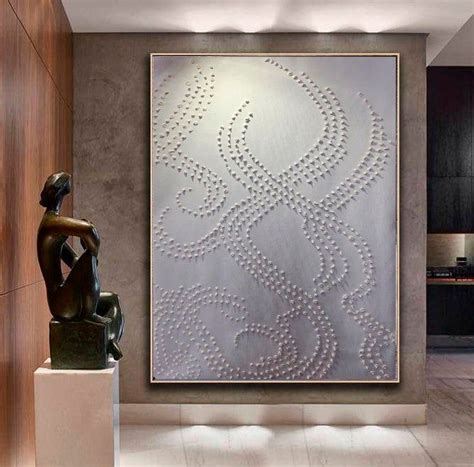 Large 3D Painting Oversize Texture White Wall Art Abstract | Etsy in