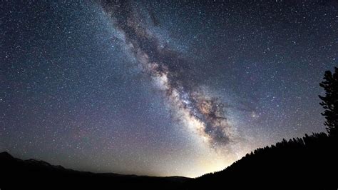 Wallpaper Night Starry Sky Milky Way Dark Landscape Hd Widescreen